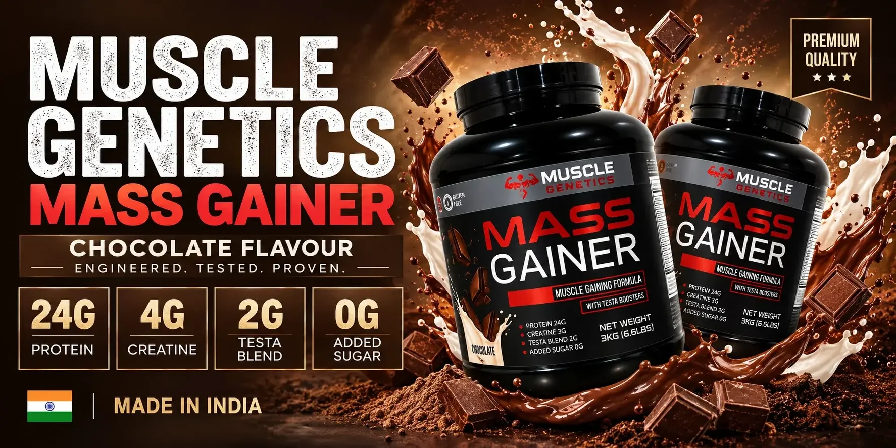 Muscle Genetics Mass Gainer - Engineered. Tested. Proven.